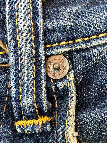 【ジャンク品】【メンズ】 EVISU エヴィス 2001 DENIM PANT デニムパンツ メンズ ボトムス ジーパン ジーンズ 156-261016-em-07-min サイズ：29×35 カラー：ブルーインディゴ 万代Net店