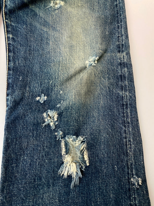 【ジャンク品】【メンズ】 EVISU エヴィス 2001 DENIM PANT デニムパンツ メンズ ボトムス ジーパン ジーンズ 156-261016-em-07-min サイズ：29×35 カラー：ブルーインディゴ 万代Net店