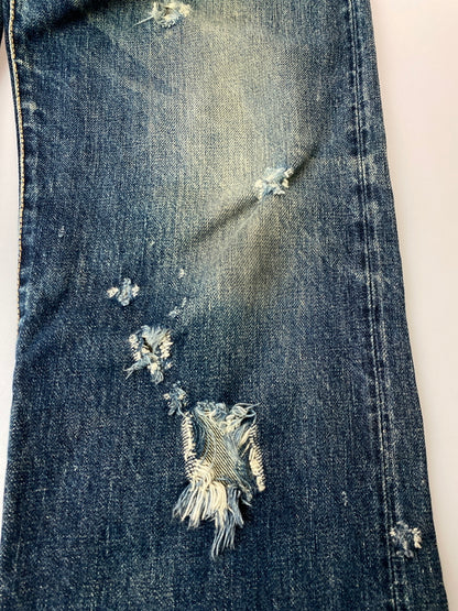 【ジャンク品】【メンズ】 EVISU エヴィス 2001 DENIM PANT デニムパンツ メンズ ボトムス ジーパン ジーンズ 156-261016-em-07-min サイズ：29×35 カラー：ブルーインディゴ 万代Net店
