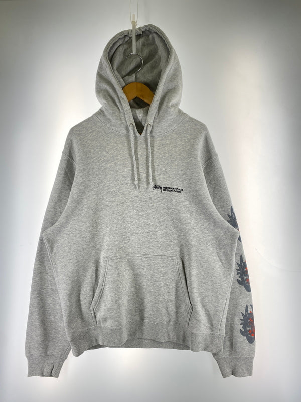 【中古品】【メンズ】 STUSSY ステューシー DESIGN CORP HOODED SWEATSHIRT Z4000SAS19 フーデッド スウェットシャツ パーカー トップス 142-261013-yn-19-min サイズ：L カラー：グレー 万代Net店