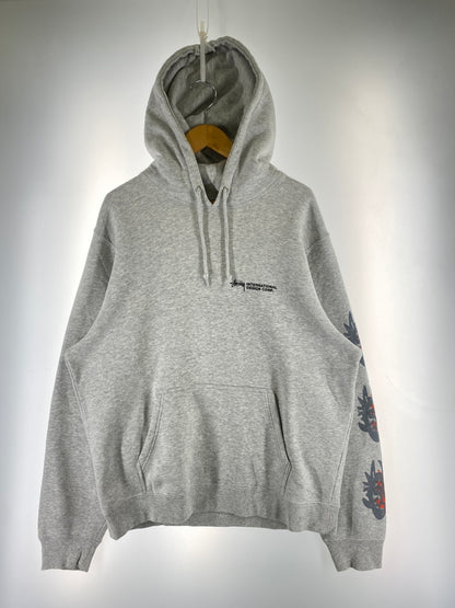 【中古品】【メンズ】 STUSSY ステューシー DESIGN CORP HOODED SWEATSHIRT Z4000SAS19 フーデッド スウェットシャツ パーカー トップス 142-261013-yn-19-min サイズ：L カラー：グレー 万代Net店