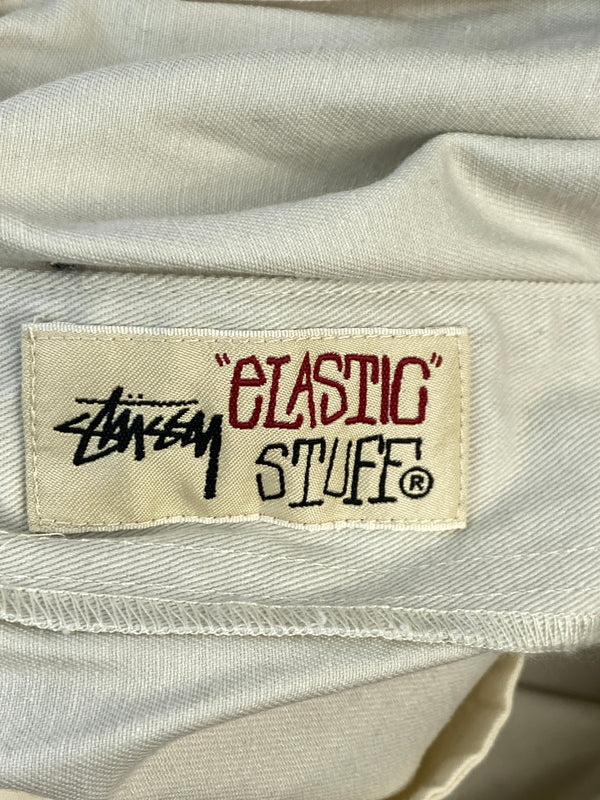 【中古品】【メンズ】 STUSSY ステューシー BRUSHED BEACH PANT ブラッシュド ビーチパンツ 116423 メンズ ボトムス 153-261014-KS-05-min サイズ：M カラー：ホワイト 万代Net店