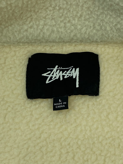 【中古品】【メンズ】 STUSSY ステューシー NYLON MOCK NECK FREECE JACKET 118349 モックネック フリースジャケット アウター 142-261013-yn-20-min サイズ：L カラー：アイボリー 万代Net店