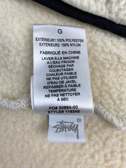 【中古品】【メンズ】 STUSSY ステューシー NYLON MOCK NECK FREECE JACKET 118349 モックネック フリースジャケット アウター 142-261013-yn-20-min サイズ：L カラー：アイボリー 万代Net店