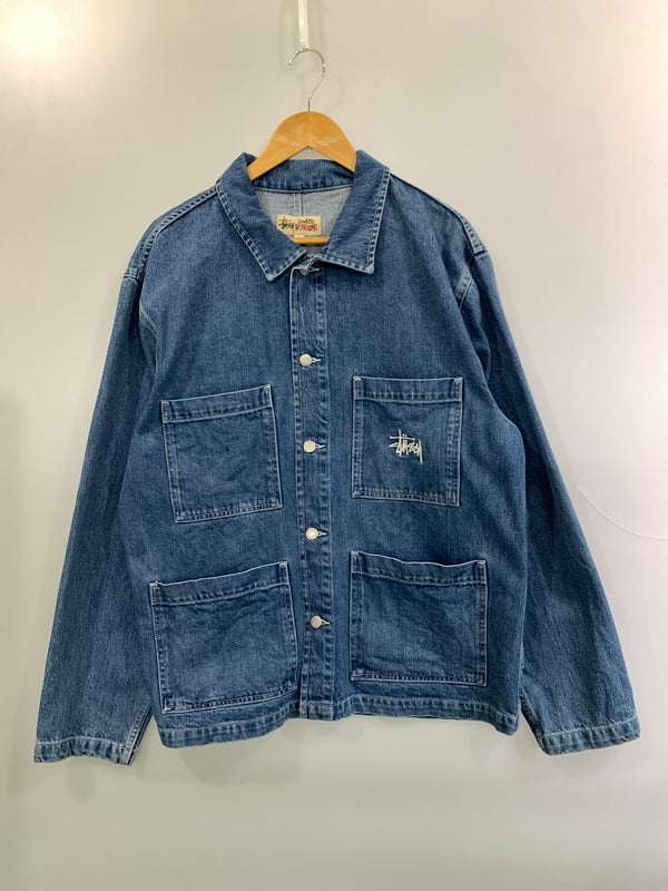 【中古品】【メンズ】 STUSSY ステューシー 115570 DENIM CHORE JACKET デニムチョアジャケット ワークジャケット デニムジャケット 142-261010-ta-23-min サイズ：L カラー：ブルー系 万代Net店