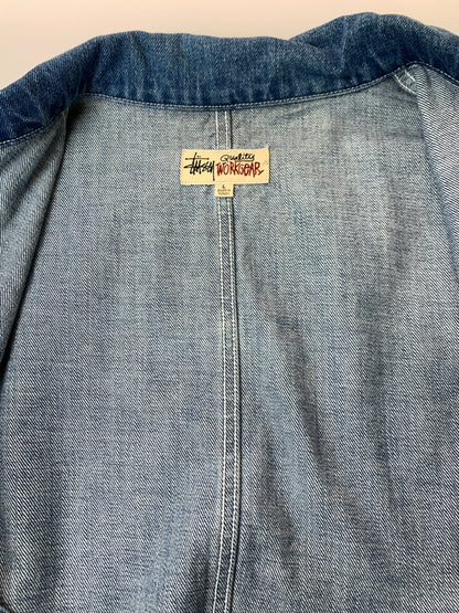 【中古品】【メンズ】 STUSSY ステューシー 115570 DENIM CHORE JACKET デニムチョアジャケット ワークジャケット デニムジャケット 142-261010-ta-23-min サイズ：L カラー：ブルー系 万代Net店