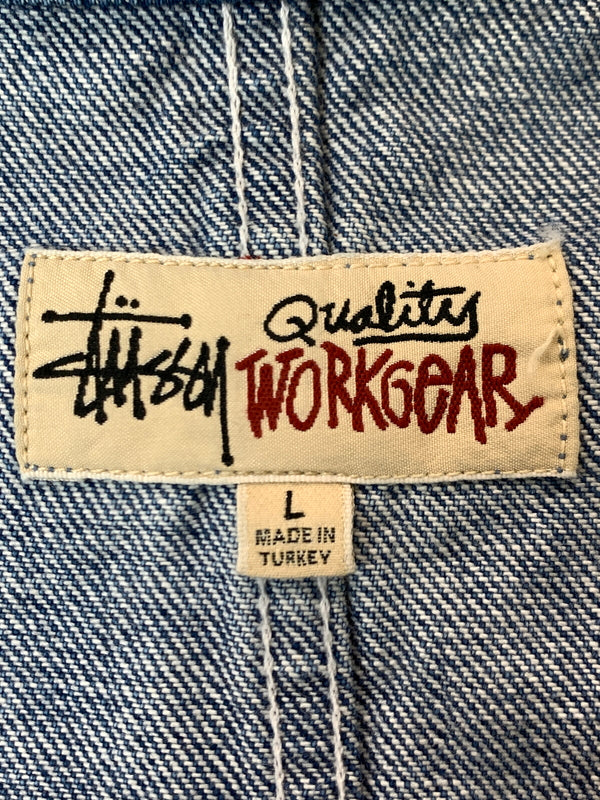 【中古品】【メンズ】 STUSSY ステューシー 115570 DENIM CHORE JACKET デニムチョアジャケット ワークジャケット デニムジャケット 142-261010-ta-23-min サイズ：L カラー：ブルー系 万代Net店