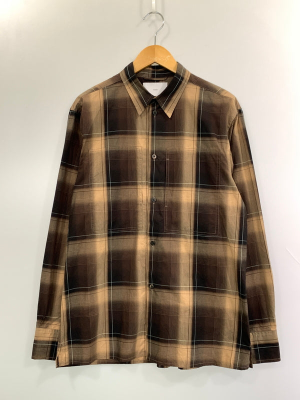 【中古品】【メンズ】 SUGARHILL シュガーヒル 24AW OMBRE PLAID OPEN COLLAR BLOUSE オンブレ プレイド オープンカラー ブラウス メンズ 長袖シャツ トップス 140-261016-em-57-min サイズ：2 カラー：ブラウン系 万代Net店