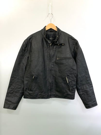 【現状渡し品】【メンズ】 HORN WORKS ホーンワークス LEATHER JACKET レザージャケット ライダースジャケット シングルライダース 145-261010-ta-36-min サイズ：4L カラー：ブラック 万代Net店