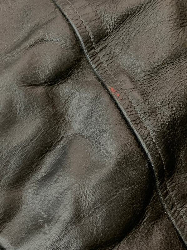 【現状渡し品】【メンズ】 HORN WORKS ホーンワークス LEATHER JACKET レザージャケット ライダースジャケット シングルライダース 145-261010-ta-36-min サイズ：4L カラー：ブラック 万代Net店
