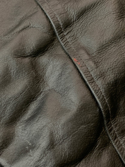【現状渡し品】【メンズ】 HORN WORKS ホーンワークス LEATHER JACKET レザージャケット ライダースジャケット シングルライダース 145-261010-ta-36-min サイズ：4L カラー：ブラック 万代Net店