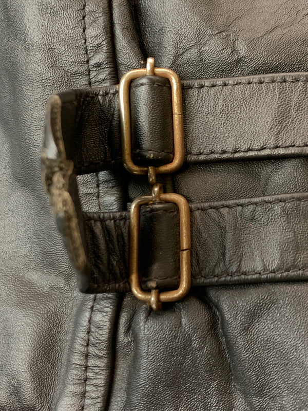 【現状渡し品】【メンズ】 HORN WORKS ホーンワークス LEATHER JACKET レザージャケット ライダースジャケット シングルライダース 145-261010-ta-36-min サイズ：4L カラー：ブラック 万代Net店