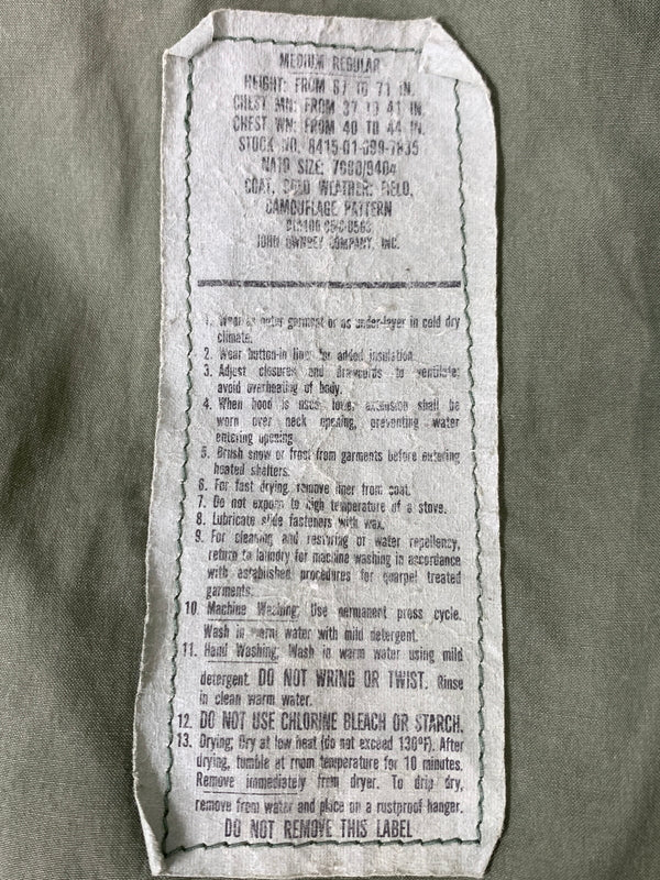 【現状渡し品】【メンズ】 U.S.ARMY ユーエスアーミー 90S M-65 FIELD JACKET 8415-01-099-7835 90年代 M-65 フィールド ジャケット ミリタリー アメリカ軍 戦闘服 カモフラ 146-261008-em-34-min サイズ：MEDIUM REGULAR カラー：迷彩柄 万代Net店