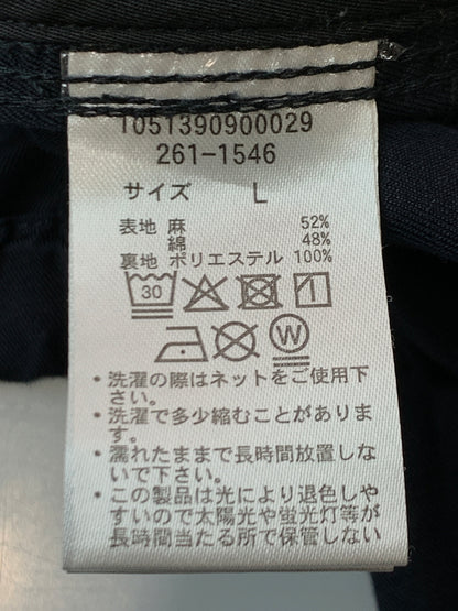 【中古品】【メンズ】 CAHLUMN カウラム 1051390900029 COTTON LINEN HARRINGTON JACKET コットン リネン ハリントンジャケット ブルゾン 140-261010-ta-15-min サイズ：L カラー：ネイビー 万代Net店