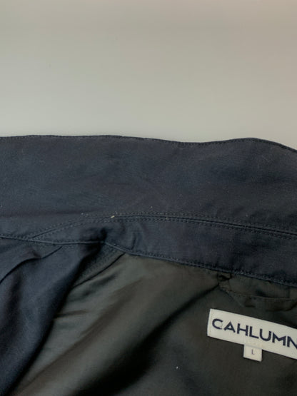 【中古品】【メンズ】 CAHLUMN カウラム 1051390900029 COTTON LINEN HARRINGTON JACKET コットン リネン ハリントンジャケット ブルゾン 140-261010-ta-15-min サイズ：L カラー：ネイビー 万代Net店