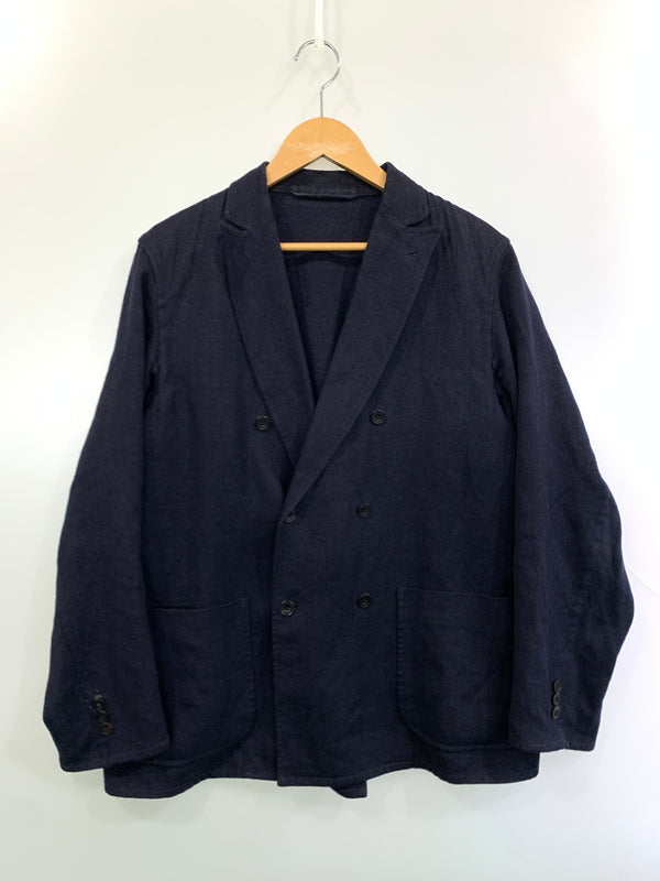 【中古品】【メンズ】 COMOLI コモリ 15AW WOOL-LINEN DOUBL TAILORED JACKET ウールリネンダブルテーラードジャケット アウター 140-261010-ta-17-min サイズ：2 カラー：ネイビー 万代Net店