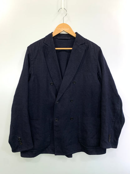 【中古品】【メンズ】 COMOLI コモリ 15AW WOOL-LINEN DOUBL TAILORED JACKET ウールリネンダブルテーラードジャケット アウター 140-261010-ta-17-min サイズ：2 カラー：ネイビー 万代Net店