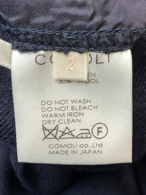 【中古品】【メンズ】 COMOLI コモリ 15AW WOOL-LINEN DOUBL TAILORED JACKET ウールリネンダブルテーラードジャケット アウター 140-261010-ta-17-min サイズ：2 カラー：ネイビー 万代Net店