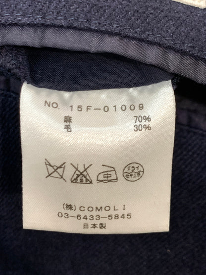【中古品】【メンズ】 COMOLI コモリ 15AW WOOL-LINEN DOUBL TAILORED JACKET ウールリネンダブルテーラードジャケット アウター 140-261010-ta-17-min サイズ：2 カラー：ネイビー 万代Net店