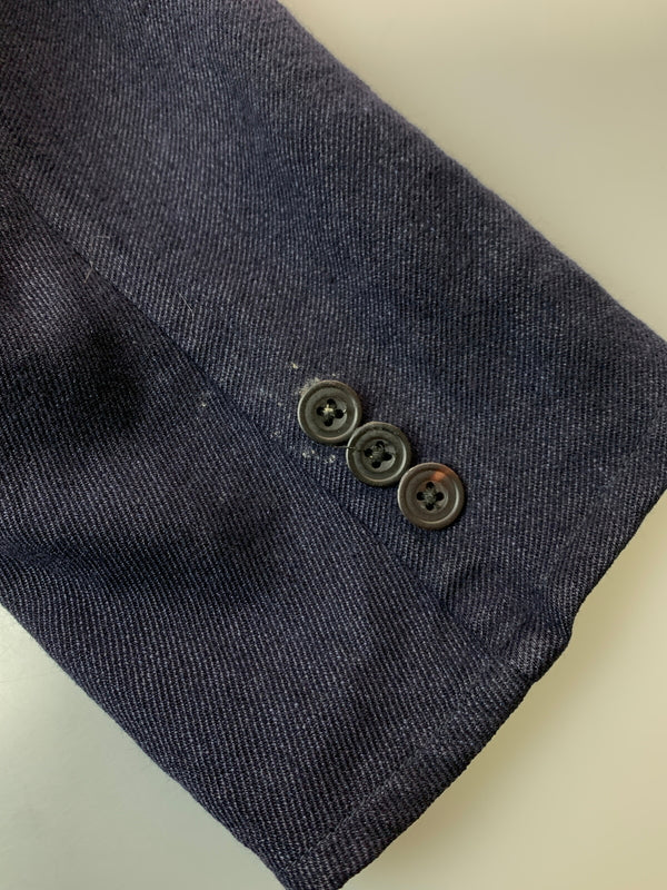 【中古品】【メンズ】 COMOLI コモリ 15AW WOOL-LINEN DOUBL TAILORED JACKET ウールリネンダブルテーラードジャケット アウター 140-261010-ta-17-min サイズ：2 カラー：ネイビー 万代Net店