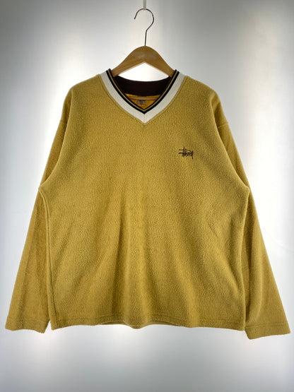 【現状渡し品】【メンズ】 OLD STUSSY オールドステューシー 90's PILE FABRIC V NECK SWEATER パイル ファブリック Ｖネック セーター トップス 142-261013-yn-18-min サイズ：M カラー：マスタード 万代Net店