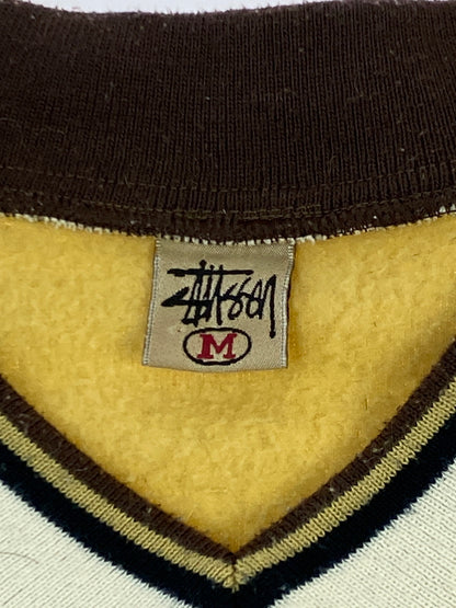 【現状渡し品】【メンズ】 OLD STUSSY オールドステューシー 90's PILE FABRIC V NECK SWEATER パイル ファブリック Ｖネック セーター トップス 142-261013-yn-18-min サイズ：M カラー：マスタード 万代Net店