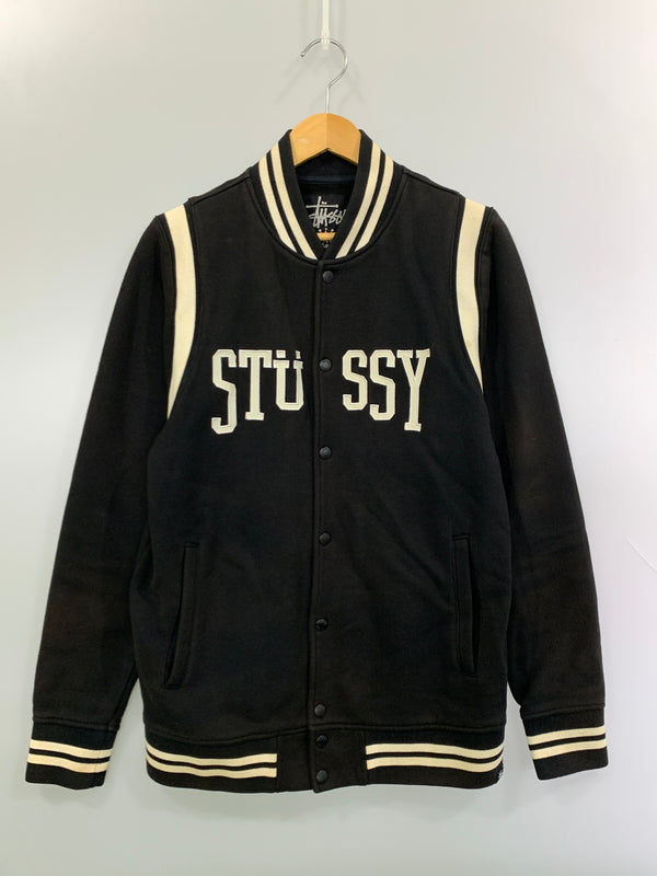 【中古品】【メンズ】 STUSSY ステューシー SWEAT STADIUM JACKET スウェットスタジアムジャケット スタジャン 142-261010-ta-34-min サイズ：M カラー：ブラック 万代Net店