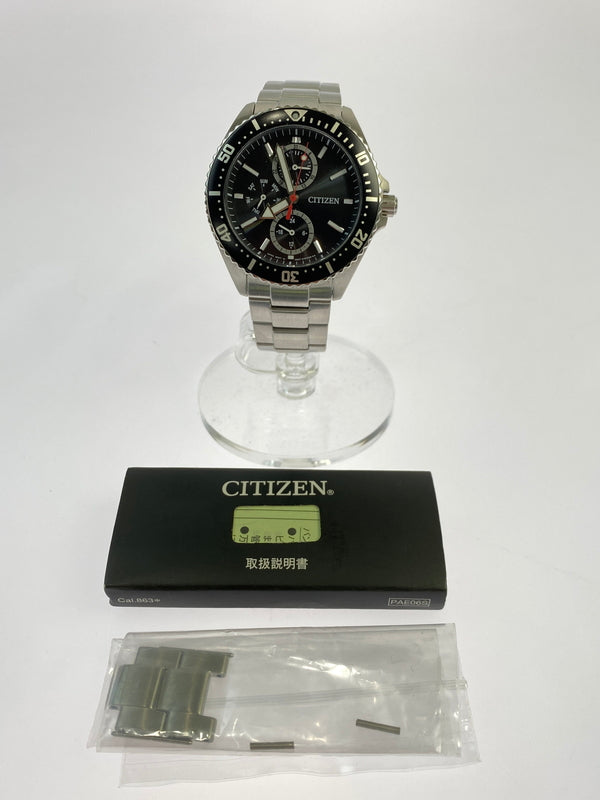 【中古品】【メンズ】 CITIZEN シチズン ECO-DRIVE DIVER WATCH エコ ドライブ ダイバー ウォッチ 8637-S068339 腕時計 ウォッチ 197-261011-hu-24-min カラー：シルバー/ブラック 万代Net店
