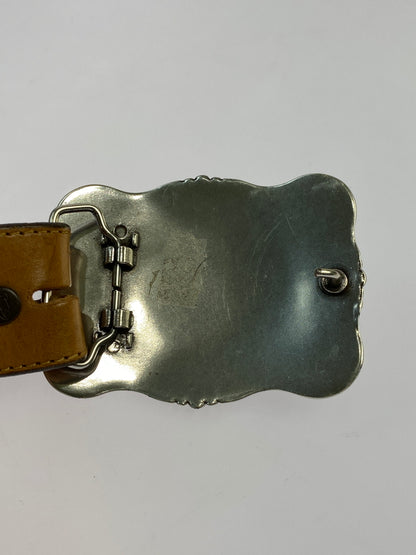 【中古品】【メンズ】 JUSTIN ジャスティン ウエスタンベルト アクセサリー 小物 205-261011-hu-29-min カラー：ブラウン/シルバー 万代Net店
