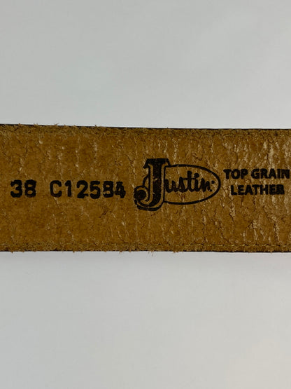 【中古品】【メンズ】 JUSTIN ジャスティン ウエスタンベルト アクセサリー 小物 205-261011-hu-29-min カラー：ブラウン/シルバー 万代Net店
