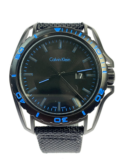 【中古品】【メンズ】 CALVIN KLEIN カルバン クライン クォーツ時計 腕時計 ウォッチ アクセサリー 198-261011-hu-25-min カラー：ブラック/ブルー 万代Net店