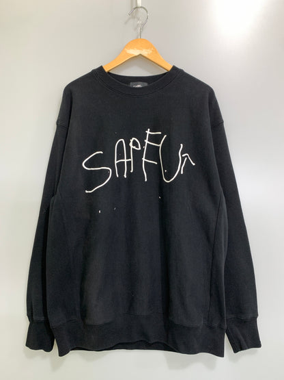 【中古品】【メンズ】 SAPEUR サプール LOGO SWEATSHIRT ロゴ スウェットシャツ メンズ トップス 長袖 トレーナー 142-261008-em-36-min サイズ：XL カラー：ブラック 万代Net店