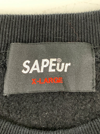 【中古品】【メンズ】 SAPEUR サプール LOGO SWEATSHIRT ロゴ スウェットシャツ メンズ トップス 長袖 トレーナー 142-261008-em-36-min サイズ：XL カラー：ブラック 万代Net店