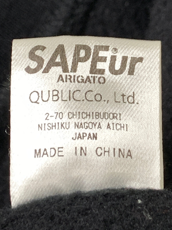 【中古品】【メンズ】 SAPEUR サプール LOGO SWEATSHIRT ロゴ スウェットシャツ メンズ トップス 長袖 トレーナー 142-261008-em-36-min サイズ：XL カラー：ブラック 万代Net店