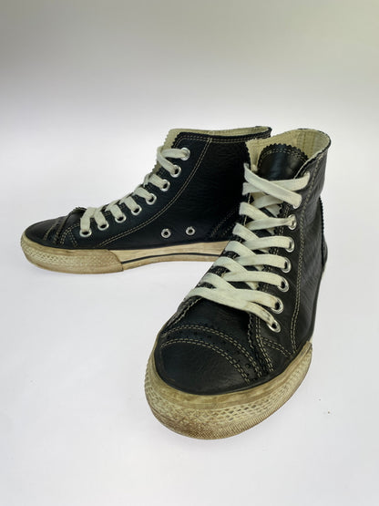 【中古品】【メンズ】 Y'S FOR MEN ワイズフォーメン LEATHER HI CUT SNEAKER レザーハイカットスニーカー 靴 163-261013-yn-08-min サイズ：5 カラー：ブラック 万代Net店