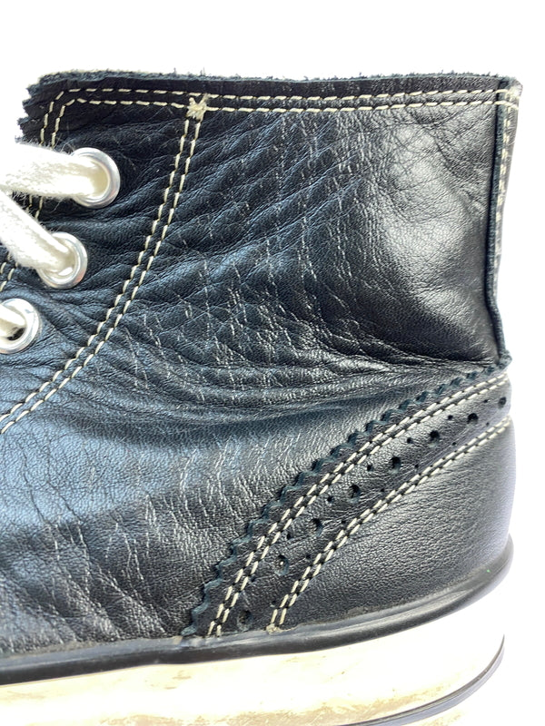 【中古品】【メンズ】 Y'S FOR MEN ワイズフォーメン LEATHER HI CUT SNEAKER レザーハイカットスニーカー 靴 163-261013-yn-08-min サイズ：5 カラー：ブラック 万代Net店