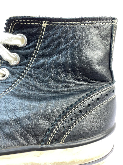 【中古品】【メンズ】 Y'S FOR MEN ワイズフォーメン LEATHER HI CUT SNEAKER レザーハイカットスニーカー 靴 163-261013-yn-08-min サイズ：5 カラー：ブラック 万代Net店
