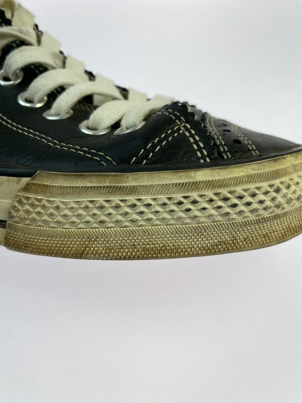 【中古品】【メンズ】 Y'S FOR MEN ワイズフォーメン LEATHER HI CUT SNEAKER レザーハイカットスニーカー 靴 163-261013-yn-08-min サイズ：5 カラー：ブラック 万代Net店