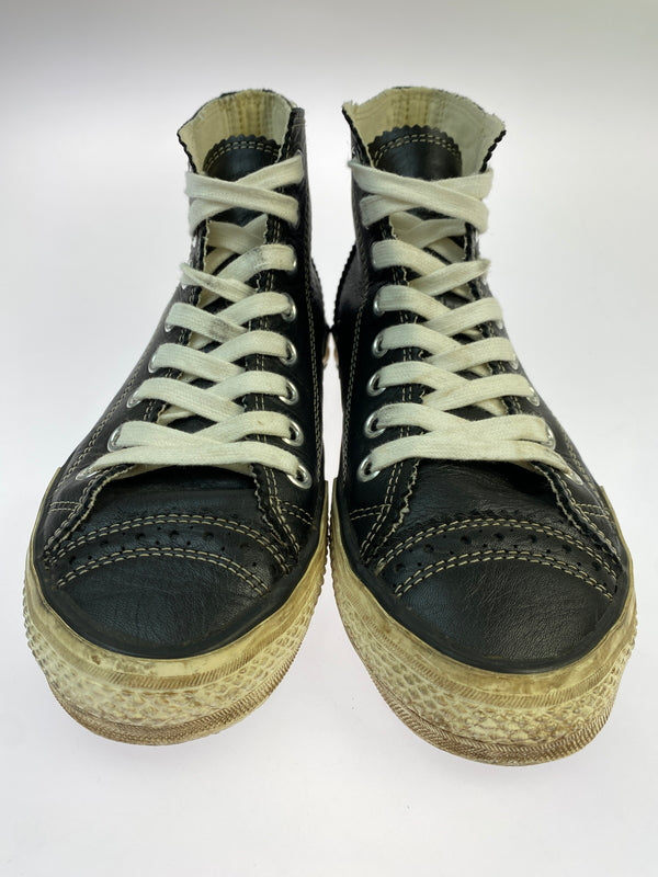 【中古品】【メンズ】 Y'S FOR MEN ワイズフォーメン LEATHER HI CUT SNEAKER レザーハイカットスニーカー 靴 163-261013-yn-08-min サイズ：5 カラー：ブラック 万代Net店
