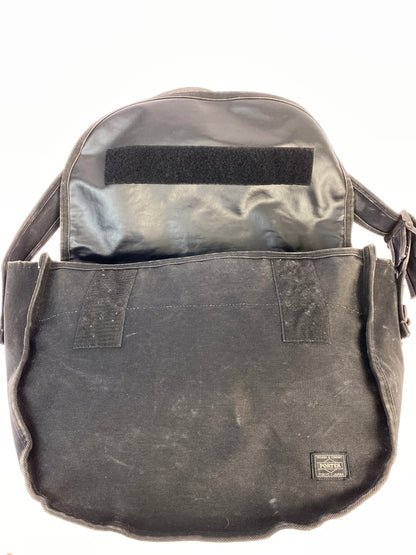【現状渡し品】【メンズ】 PORTER ポーター CANVAS SHOULDER BAG キャンバス ショルダー バッグ カバン 188-261011-hu-32-min カラー：ブラック 万代Net店
