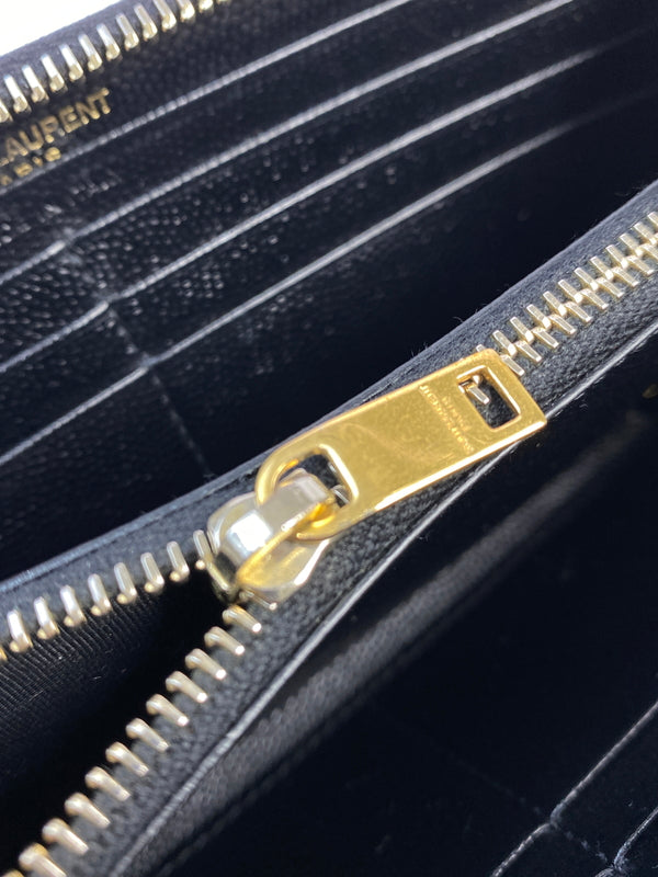 【中古品】【レディース】 SAINT LAURENT サンローラン モノグラム・サンローラン フルジップウォレット 358094BOW011000 長財布 181-261011-hu-21-min カラー：ブラック 万代Net店
