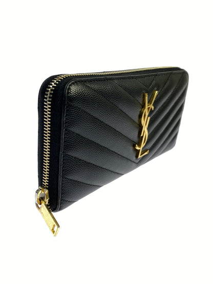 【中古品】【レディース】 SAINT LAURENT サンローラン モノグラム・サンローラン フルジップウォレット 358094BOW011000 長財布 181-261011-hu-21-min カラー：ブラック 万代Net店