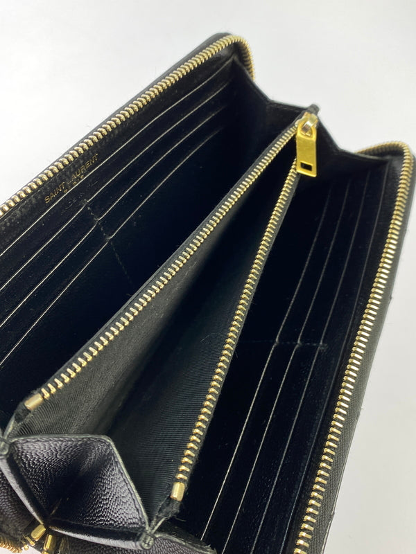 【中古品】【レディース】 SAINT LAURENT サンローラン モノグラム・サンローラン フルジップウォレット 358094BOW011000 長財布 181-261011-hu-21-min カラー：ブラック 万代Net店