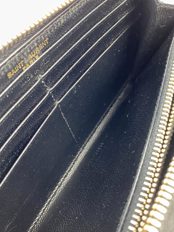 【中古品】【レディース】 SAINT LAURENT サンローラン モノグラム・サンローラン フルジップウォレット 358094BOW011000 長財布 181-261011-hu-21-min カラー：ブラック 万代Net店