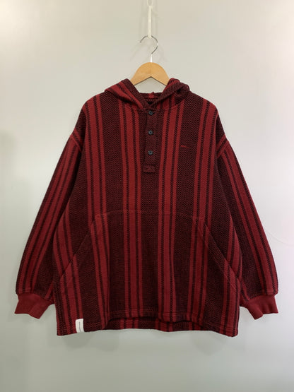 【中古品】【メンズ】 DESCENDANT ディセンダント 20SS BAJA HOODED LS SHIRT バハパーカ フーデッドプルオーバーシャツ メキシカンパーカ 142-261010-ta-28-min サイズ：3 カラー：レッド/ブラック/ネイビー 万代Net店