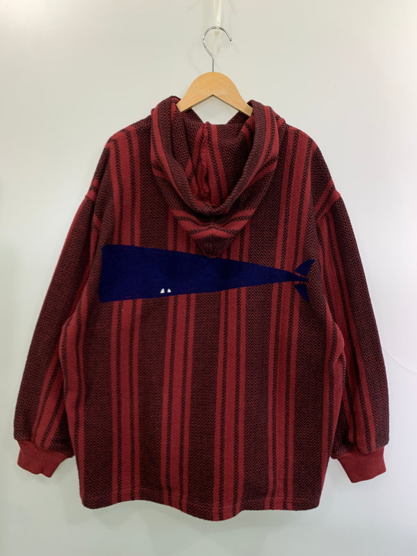 【中古品】【メンズ】 DESCENDANT ディセンダント 20SS BAJA HOODED LS SHIRT バハパーカ フーデッドプルオーバーシャツ メキシカンパーカ 142-261010-ta-28-min サイズ：3 カラー：レッド/ブラック/ネイビー 万代Net店
