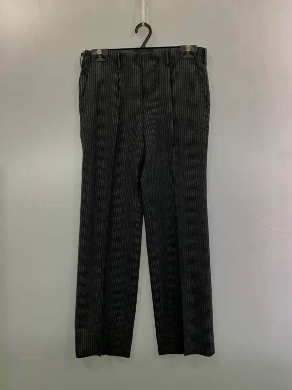 【中古品】【メンズ】 UNKNOWN 60-70年代 STRIPE SLACKS ストライプ スラックス ボトムス 157-261027-jt-34-min サイズ：サイズ不明 下記参照 カラー：グレー/ブラック 万代Net店