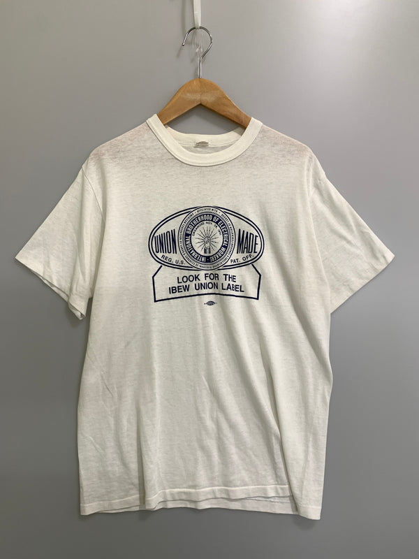 【現状渡し品】【メンズ】 USED ユーズド 80-90S IBOEW TEE 80年代 90年代 半袖Tシャツ メンズ トップス ヴィンテージ ショートスリーブ 146-261008-em-40-min カラー：ホワイト 万代Net店