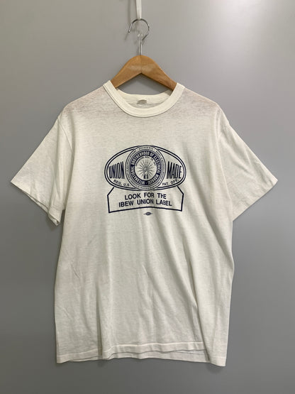 【現状渡し品】【メンズ】 USED ユーズド 80-90S IBOEW TEE 80年代 90年代 半袖Tシャツ メンズ トップス ヴィンテージ ショートスリーブ 146-261008-em-40-min カラー：ホワイト 万代Net店