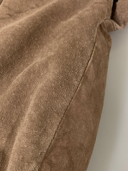 【現状渡し品】【メンズ】 JOHN ASHFORD ジョン・アシュフォード SUEDE LEATHER JACKET スエード レザー ジャケット メンズ アウター 革 ブルゾン フルジップ 146-261008-em-23-min サイズ：S カラー：ライトブラウン 万代Net店